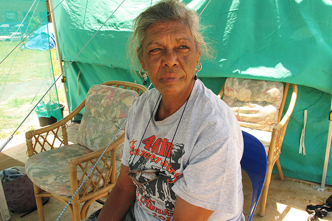 Aboriginal activist Jenny Munroe set up the Tent Embassy in 2014, on 26th May, 'National Sorry Day'. "We wanted to give some meaning to this 'Sorry Day' and not just remember it as the day we got a hypocritical apology from the government."