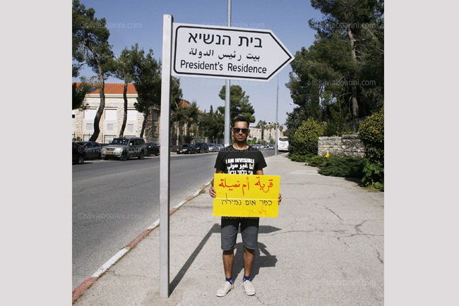 Participants in the 'march for recognition' reached Jerusalem holding signs with the names of the 46 Bedouin villages seeking recognition from the state. Jerusalem.